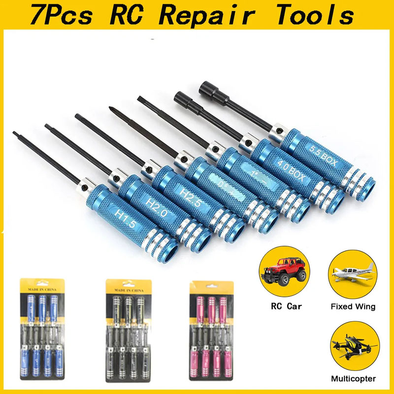 Kit de 7 tournevis hexagonaux  - Rc Helicopter Tool Kit avis et prix